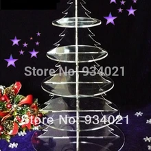 5 ярусов акриловая подставка в виде дерева для рождественских праздников/прозрачная акриловая подставка для торта