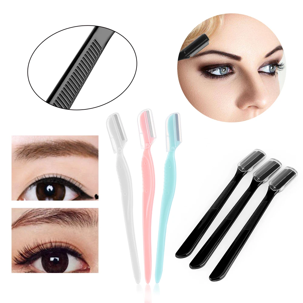 1/3PCS Colorful Eyebrow Trimmer Face Hair Razors Women Eyebrow Shaver