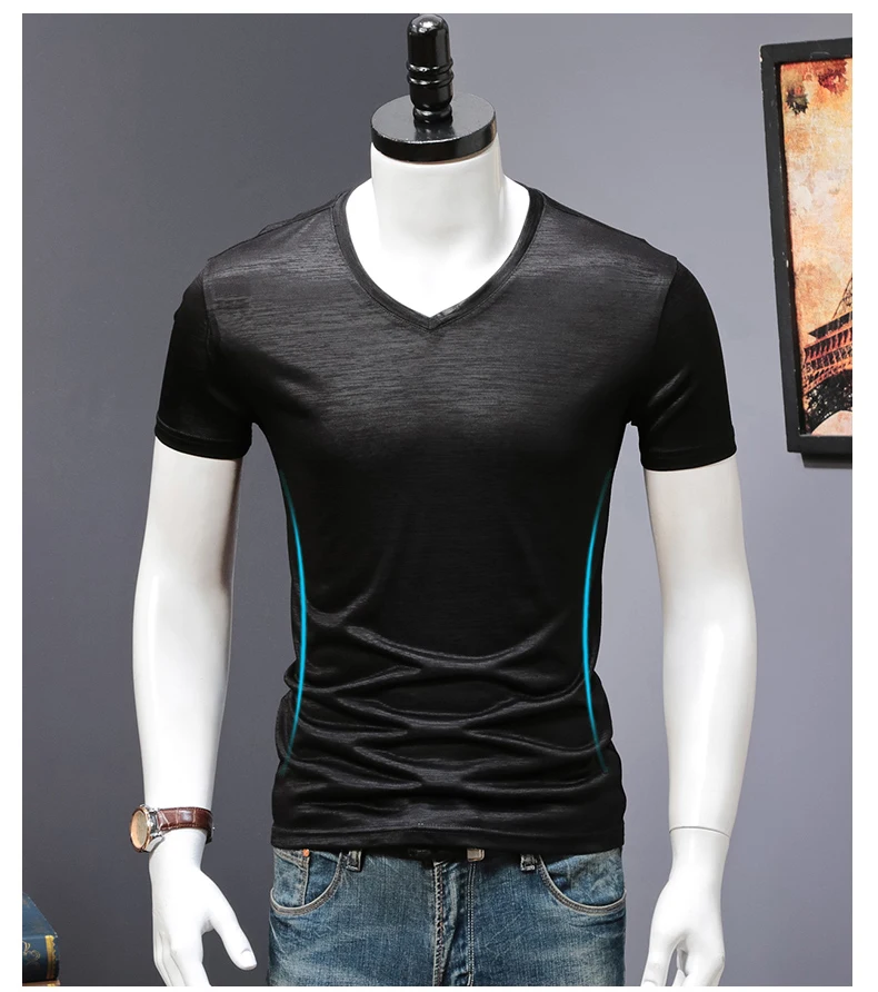 Modal Cool shirt 2018 short sleeve t shirt men fashion brand design Mercerized cotton T-shirt male quality Soft tshirts o-neck (15)