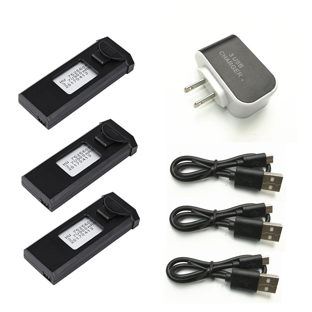 Limskey 3 шт. 7 в 900 мАч 30C Lipo аккумулятор аксессуар для TIANQU VISUO XS809W XS809S XS809HW XS809
