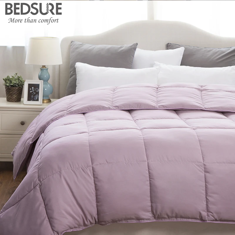Bedsure Luxury Warm Purple Duvet Comforter Insert with Corner Ties