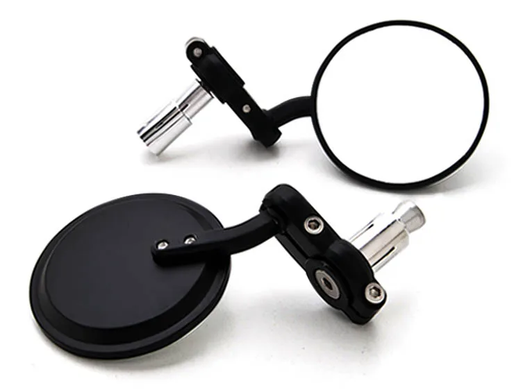 Brand new Black / Carbon Fiber Bar End Mirrors Round 3&quot Convex Mirror 7/8&quot For Suzuki GN 125 250 400 650 | Автомобили и