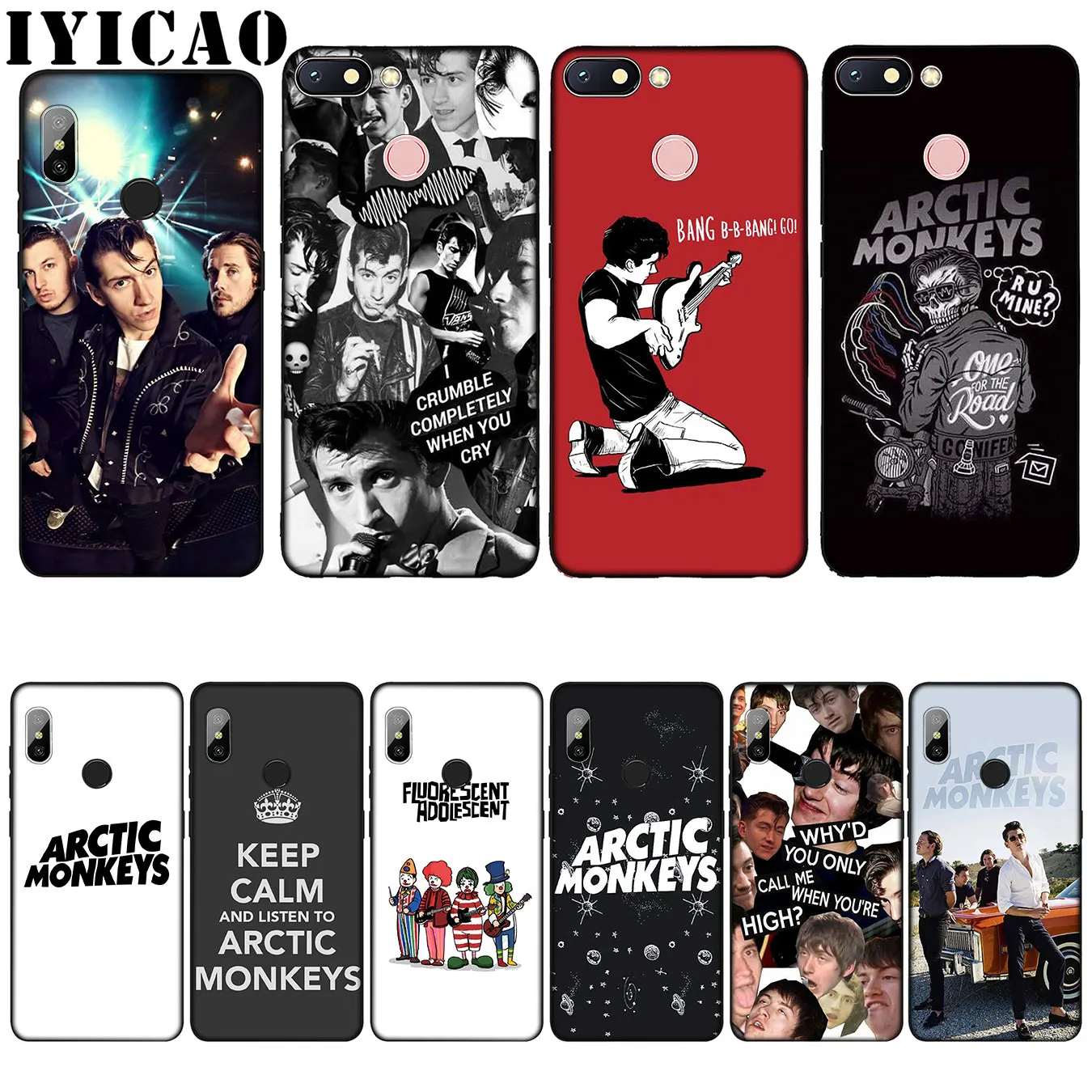 IYICAO Arctic monkey Silicone Soft Case for Xiaomi Redmi 6A 5A Note 7 4 4X 5 Plus 6 Pro Black TPU Cover |