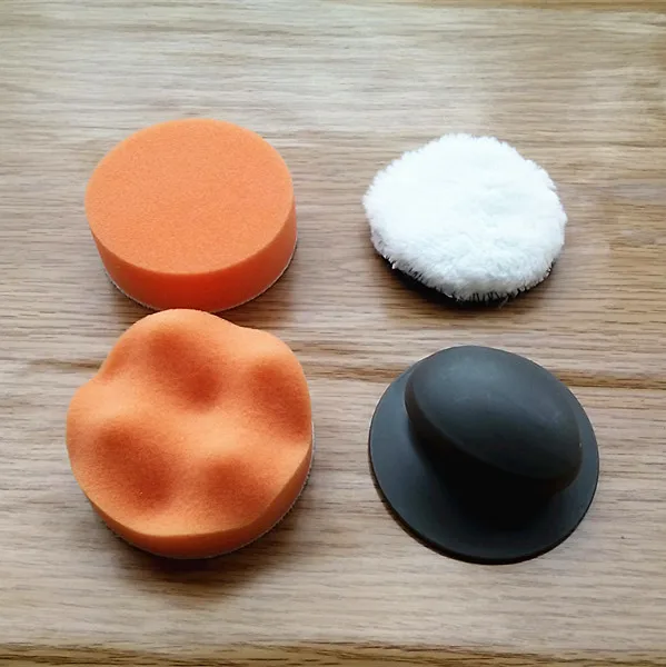 75mm Portable manual Foam Polishing Kit For Car Wax with wool pad hand grip backing plate waxing cleaning | Инструменты