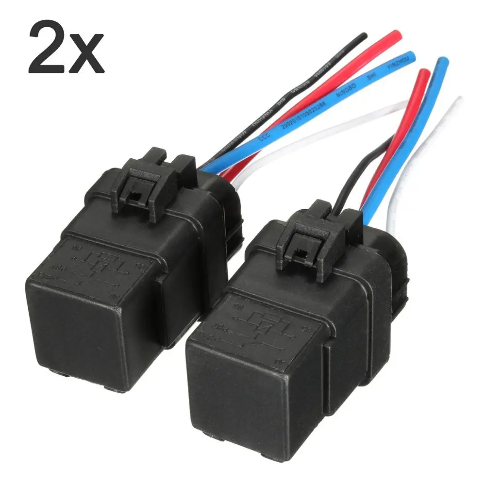 

2Pcs Automobile Relay 12V DC 40A 4Pin Waterproof Integrated Car Auto Socket