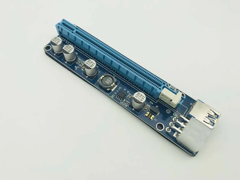 100 шт. VER 008C Upgrade Edition USB3.0 PCI Express Riser Card 1x до 16x удлинитель 6Pin кабель питания для BTC Miner