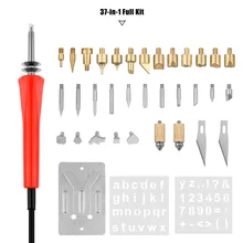 60 Вт ЕС вилка Регулируемый паяльник резьба пирография инструмент пайка сварочные наконечники комплект дерево тиснение Набор для выжигания 220 В