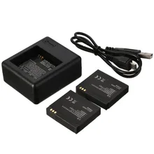 1010mAh Li-ion Battery + Battery Charger + USB Cable for Xiaomi Yi Xiaoyi Sports Camera