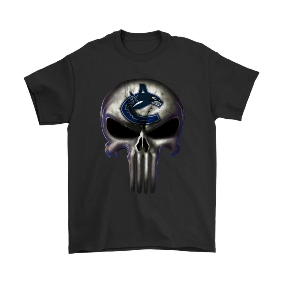 

VANCOUVER CANUCKS THE PUNISHER MASHUP ICE HOCKEY SHIRTS