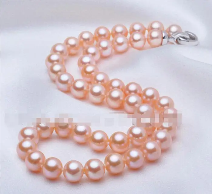 

Free shipping hot sale Women Bridal Wedding Jewelry >>woman's gift AAA White 8-9mm Genuine freshwater Pearl Necklace 17
