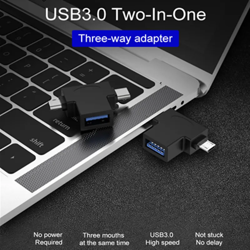 Кабель адаптер On The Go 2 в 1 Micro Тип usb C до USB 3 0 OTG конвертер для samsung Galaxy S10 S9 мобильных