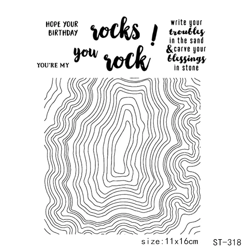 

AZSG Annual ring Wavy Pattern Transparent Silicone Stamp For DIY Scrapbooking Decorative Card Making Clear Stamps Supplies