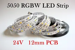 5 м/лот светодиодные полосы света 5050 DC24V RGBW SMD 12 мм PCB 5 м 60 светодиодов/м Светодиодная гибкая ленты, веревки полосы света RGBWW RGB теплый белый