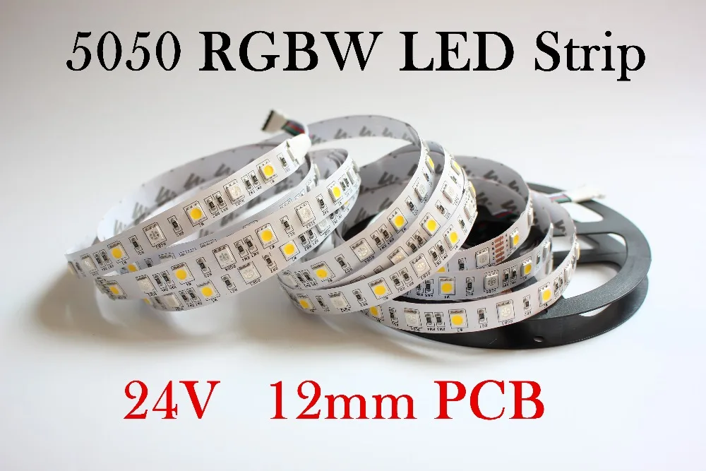 5 м/лот Светодиодная лента освещения 5050 DC24V RGBW SMD 12 мм Печатная плата м 60