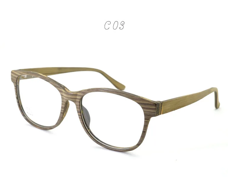 Ретро прозрачные линзы круглые очки мужские деревянные очки с узором оправа Женские Модные оптические очки винтажные очки - Цвет оправы: C03