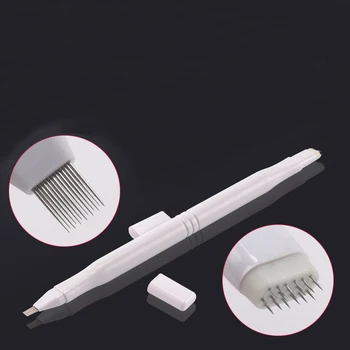 

10pcs Disposable tattoo pen for eyebrow microblading double-head fog tattoo pen with 19 needles flex blade free shipping
