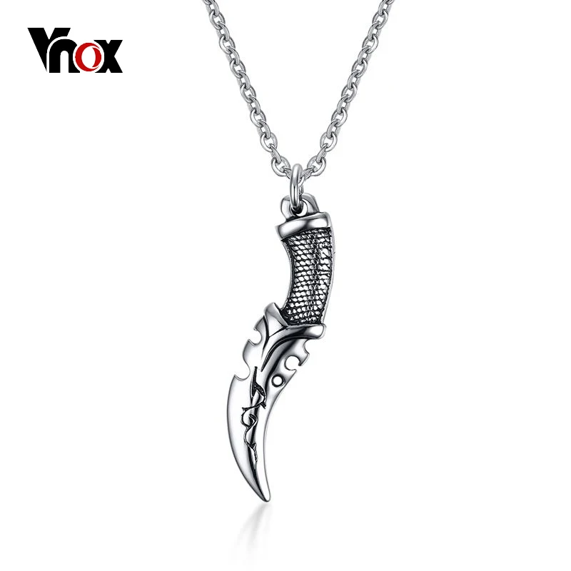 Vnox Cool Knife Pendants & Necklaces for Men High Quality Stainless