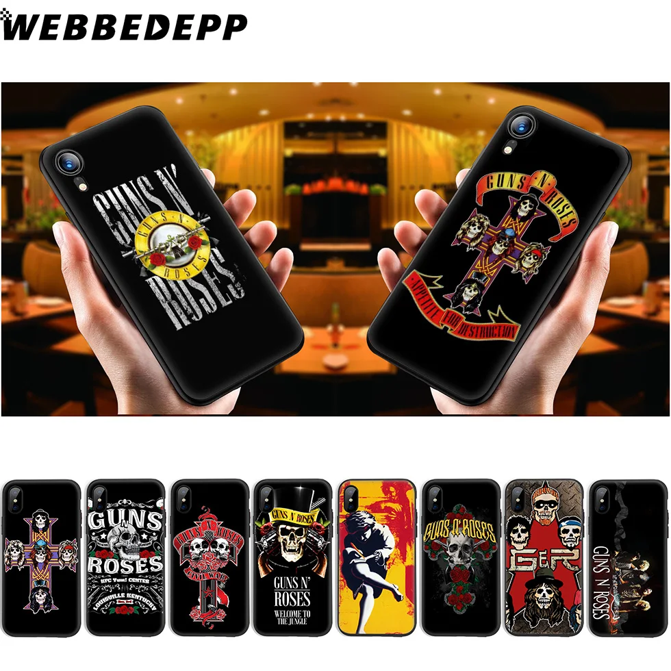 Мягкий силиконовый чехол WEBBEDEPP guns n roses для iPhone 11 Pro Xr Xs Max X или 10 8 7 6 6S Plus 5 5S SE Case |