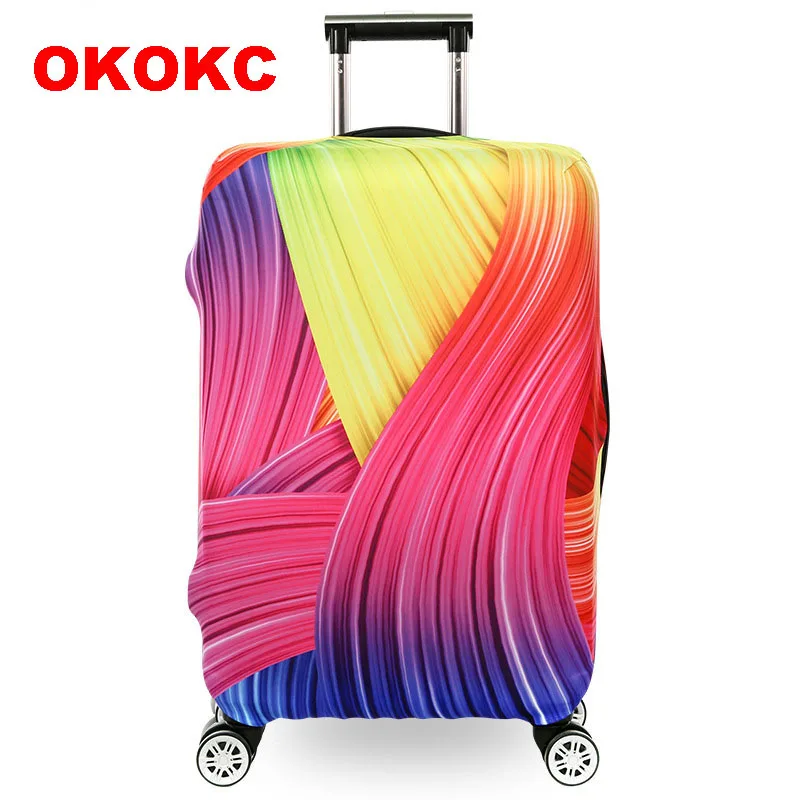OKOKC Блестящий Радужный плотный защитный чехол для багажа водонепроницаемый