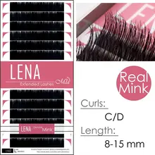 [0,10~ 0,12 C/D] LENA Подлинная# настоящая норка# Индивидуальные ресницы для наращивания североамериканских норковых волос