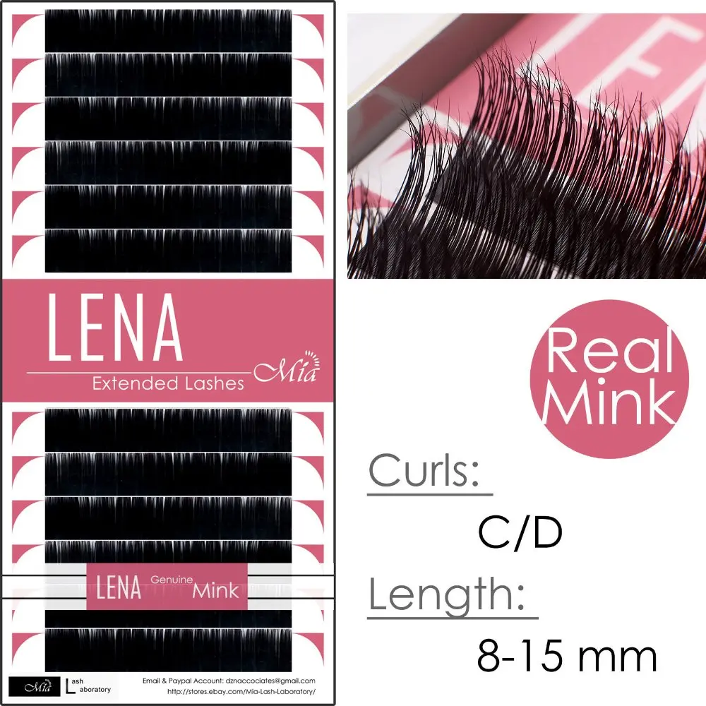 

[0.10~0.12 C/D] LENA Genuine #Real Mink# Individual Eyelash Extensions North American Mink Hair