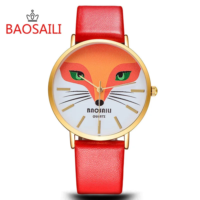 Модные модные современные женские часы BAOSAILI с изящным изображением лисы