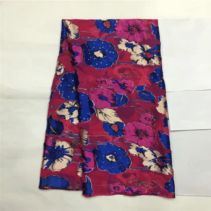 

100% real silk fabric 5 yards/lot high quality african popular style hot selling Nigerian silk for woman dress !lxe041810
