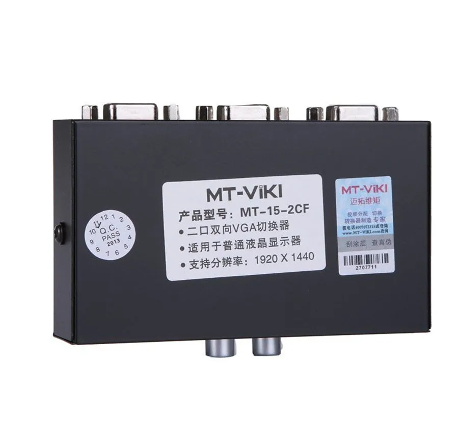 VGA коммутатор 2 входных порта 1 выход D-sub коммутатор PC селектор монитор поделиться MT-VIKI Maituo MT-15-2CF