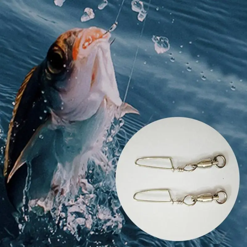 10pcs/lot Stainless Steel Ball Bearing Fishing Swivels Snap Size 0 10