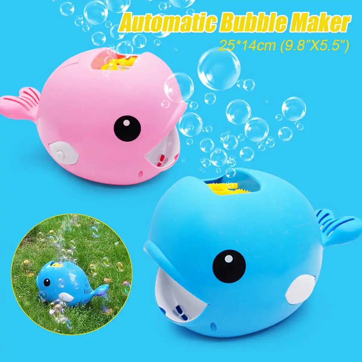 

Cute Blowing Bubble Machine Cartoon Whale Automatic Bubble Machine Bath Toys Blower Maker Kids Funny Interactive Outdoor Toys
