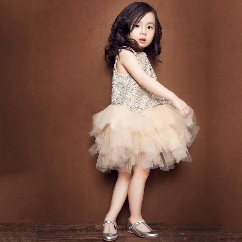B&N Floral Girl Dress Hollow Out O-neck Summer Baby Clothes Lace Ball Gown Princess Party Dresses For Children3 (2)