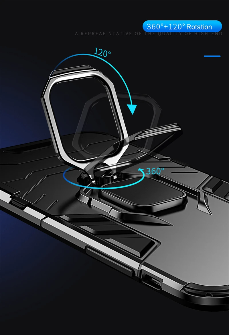 Luxury Armor Shockproof Kickstand Phone Case For iPhone XS MAX XR XS X 8 7 6S Plus 5S SE Ring Stand Holder Bracket Cover Funda (7)