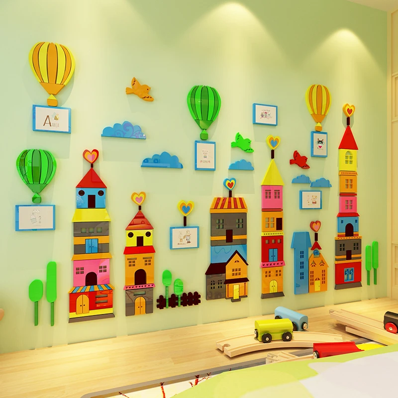 Kindergarten staircase corridor decorative wall stickers acrylic