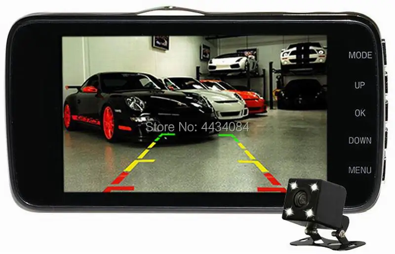 Ouchuangbo HD 4 дюймовая 1080P Автомобильная камера заднего вида DVR рекордер с G сенсором