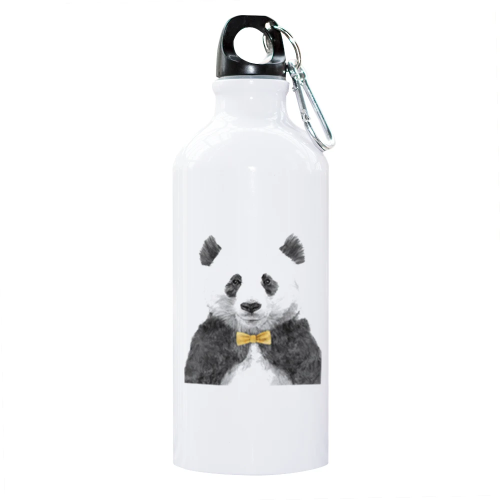 Фотобутылка для воды Pandas с карабином велоспорта походов охоты кемпинга рыбалки