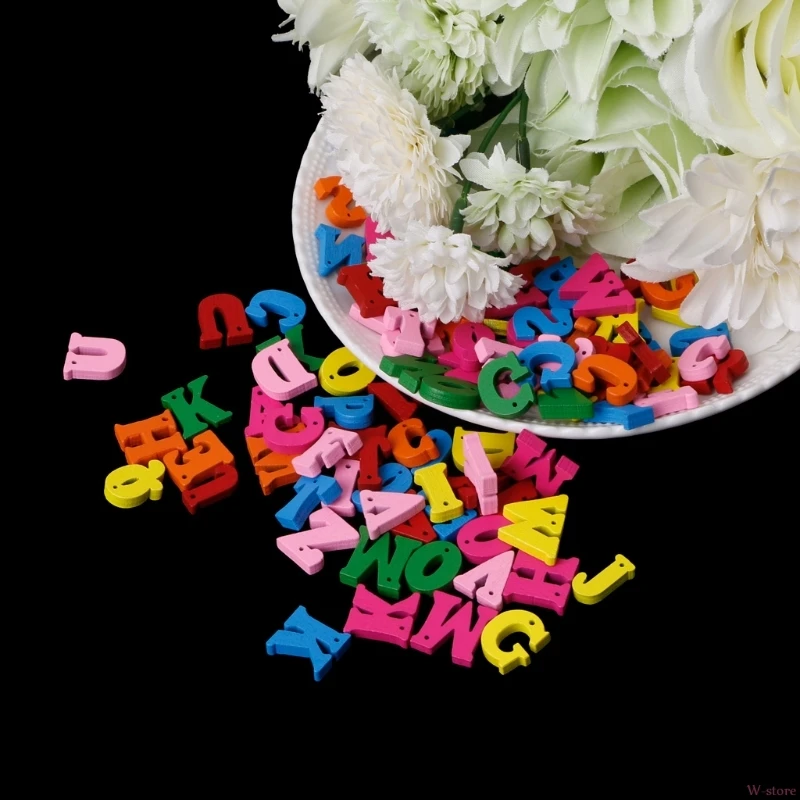 

2018 100Pcs Mixed Heart Flower Letters Wooden Buttons Sewing Scrapbooking DIY W-store Sep26_A