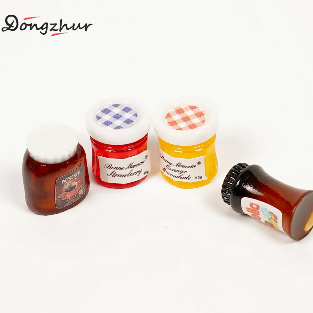 4 шт./компл. кукольный домик Миниатюрный 1:12 Miniatura кофейная банка бутылка для