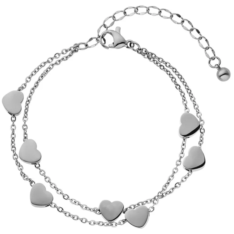 Mavis Hare новые серебряные белые и черная ракушка наручные часы Луна Любовь Сердце шаровая манжета Набор браслетов на День матери подарок - Окраска металла: Heart bracelet