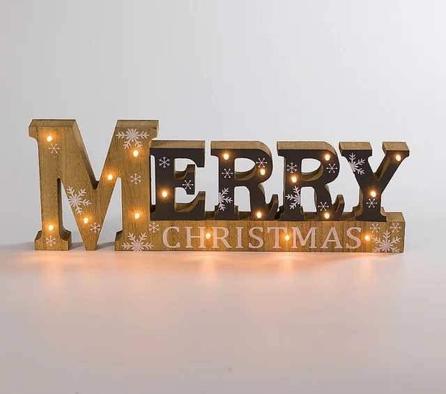 Buy Merry Christmas LED letter lights wooden
