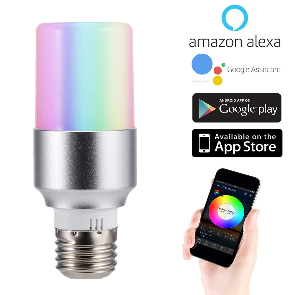 

E27/B22/E14 Smart Bulb WiFi Light Led Light Bulb 7W RGBW Dimmable Wireless WiFi Remote Control Bulb Lamp Alexa Google Home