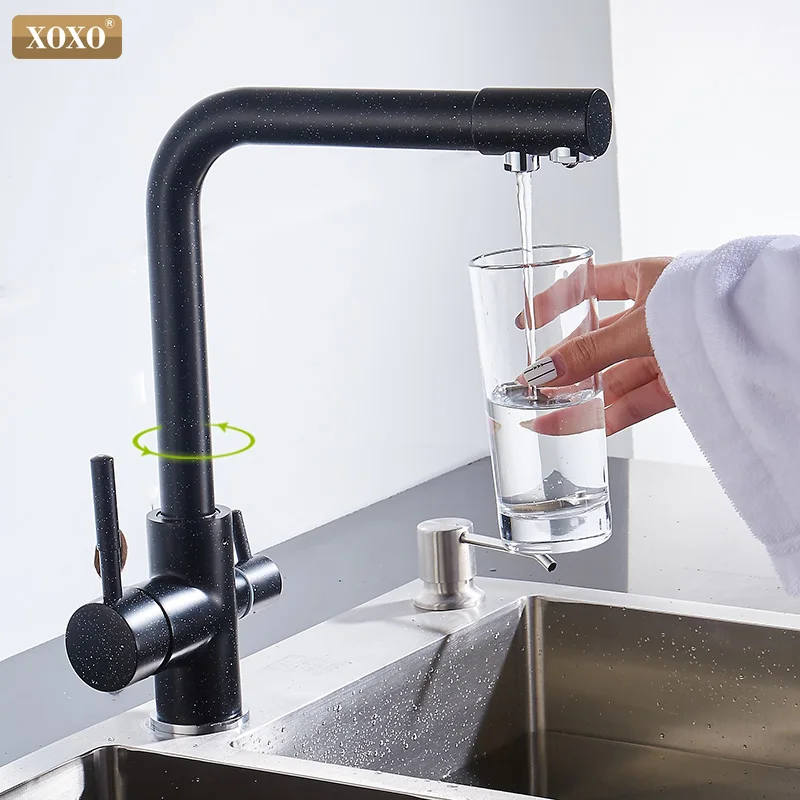  XOXO Filter Kitchen faucet deck installed black mixer tap crane rotate 360 degrees to the kitchen f - 32781287693