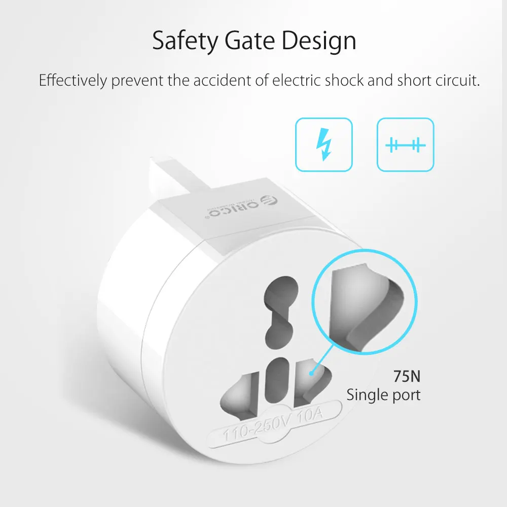 ORICO Universal Plug Electrical Adapter Portable Power Socket Outlet All in One Travel Converter Worldwide Use for US/UK/EU/AU ORICO Universal Plug Electrical Adapter Portable Power Socket Outlet All in One Travel Converter Worldwide Use for US/UK/EU/AU