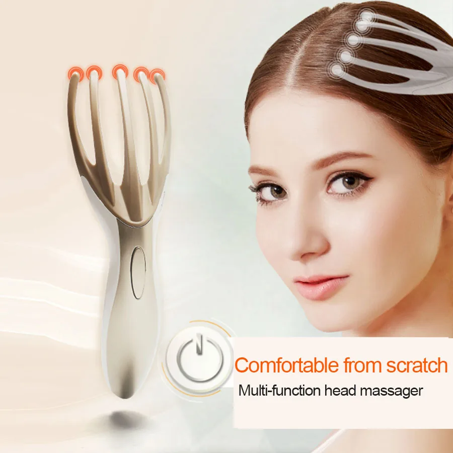 Electric vibration head massager portable Shiatsu massage comb