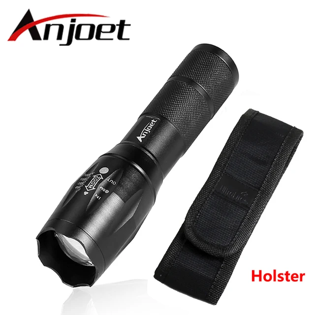 Anjoet CREE XML-L2 칩 전술 손전등 LED 토치 Zoomable 울트라 브라이트 핸드 헬드 방수 토치 + 홀스터 홀더 추천