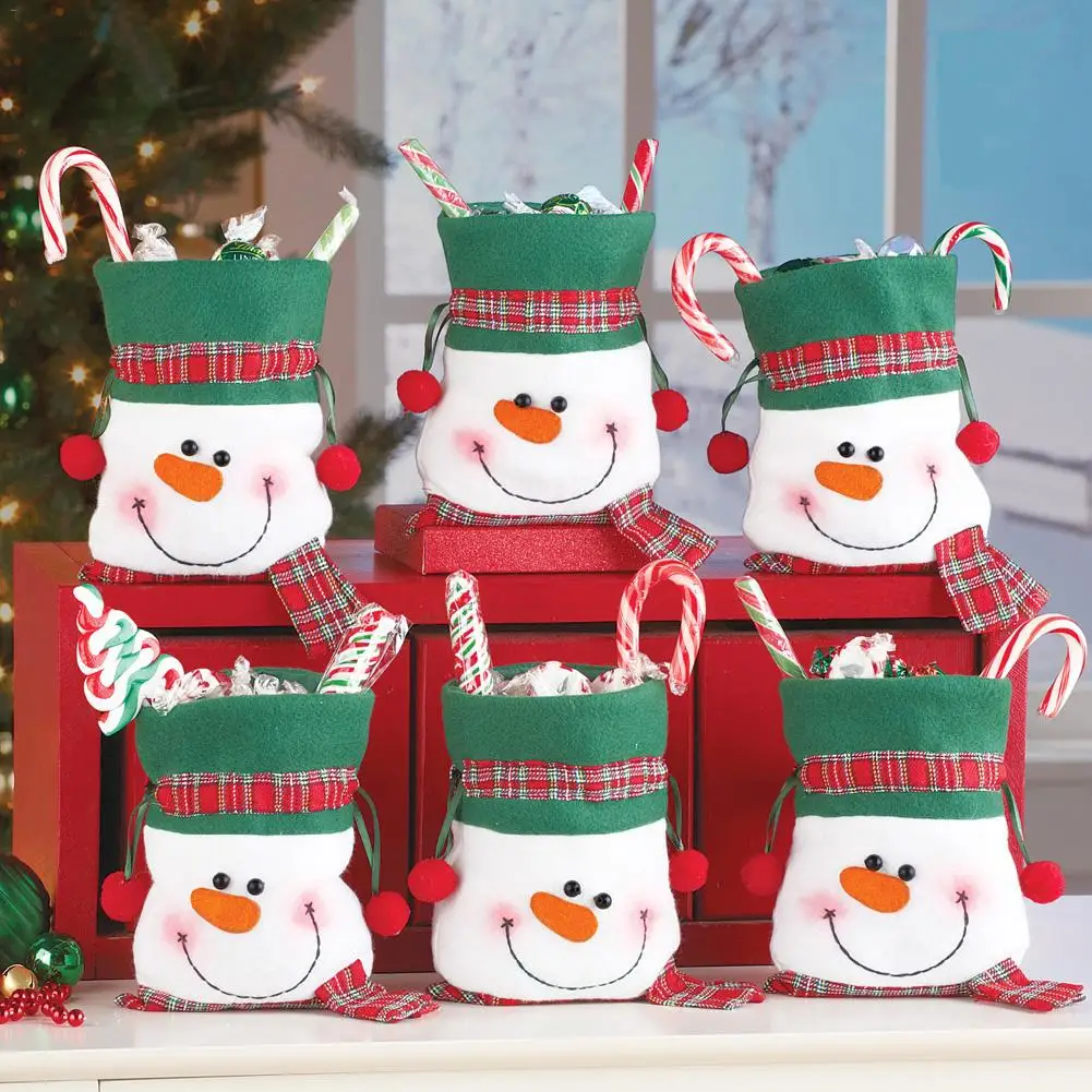 

1pc New Christmas Snowman Bunch of Candy Bags Santa Claus Gift Bags Snowman Gift Bag Christmas Supplies