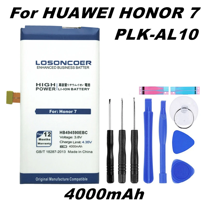 Losoncoer 4000 мАч Новый HB494590EBC Батарея для Huawei Honor 7 Glory PLK TL01H ATH AL00 AL10 батареи быстрое