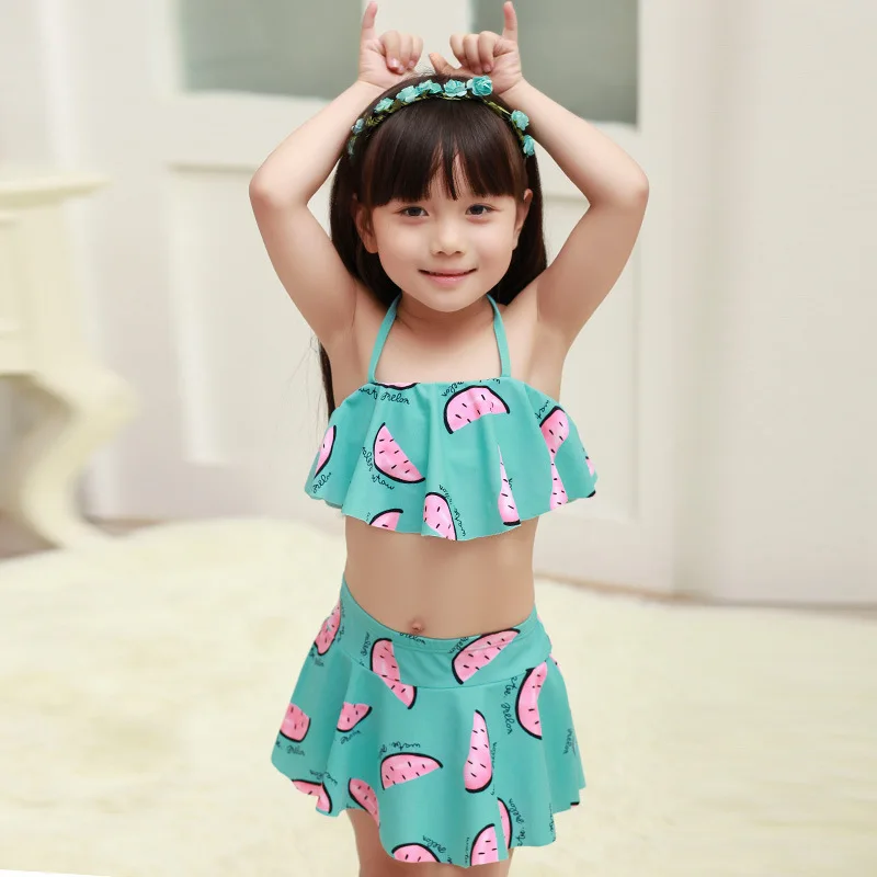 neonati ragazze bambini bikini a vita alta costume da bagno gonna fantasia costume da bagno costumi