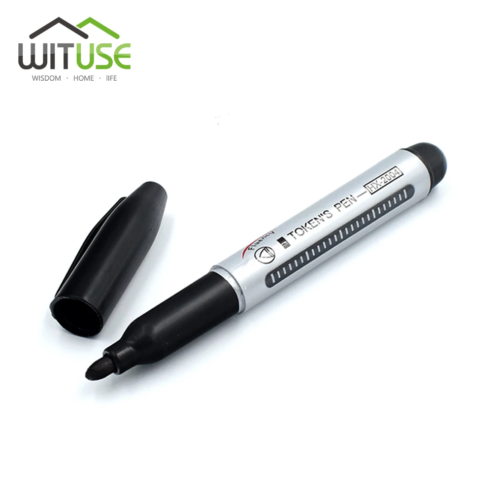 Fadeless Black Ink Token Pen Waterproof Plastic Marker Pen