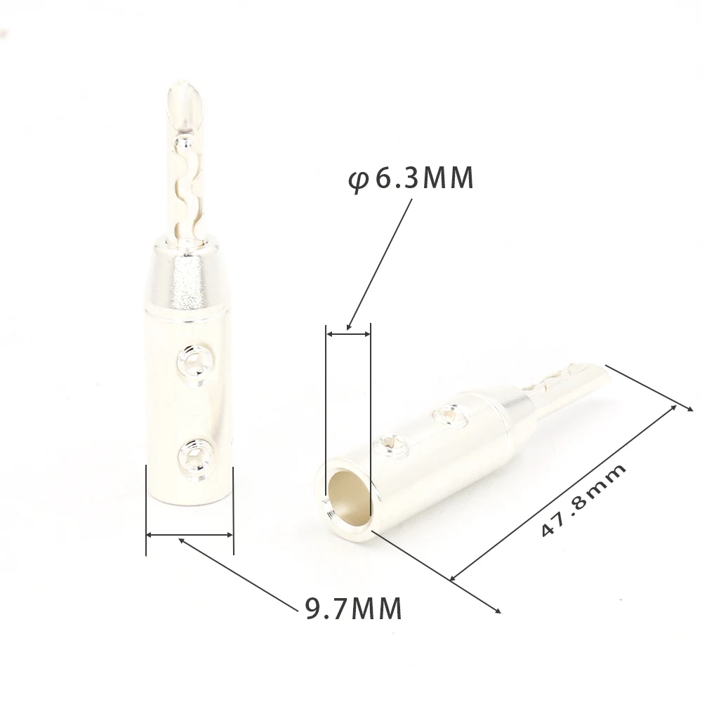 Monosaudio латунный посеребренный динамик Банановый штекер для динамика кабель банан терминал разъем AMP разъем
