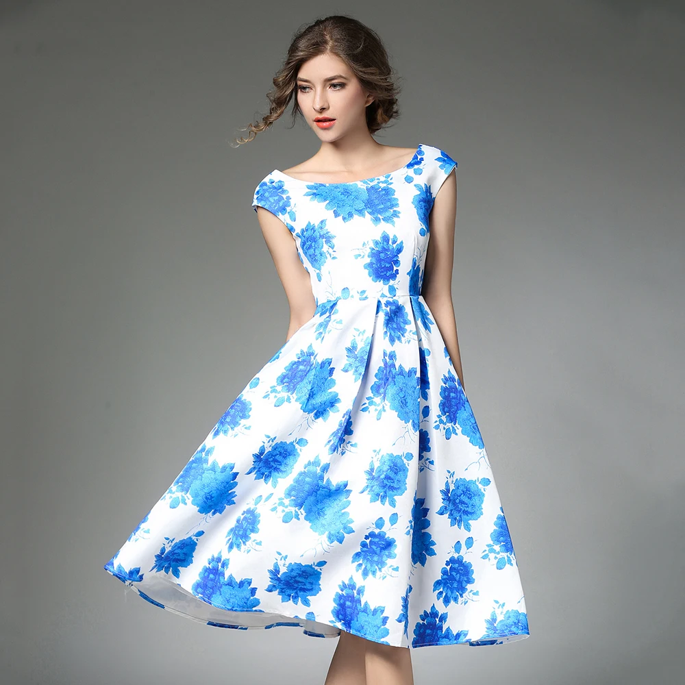 Summer Elegant Women High Waist Backless Sexy Dress Ladies Floral